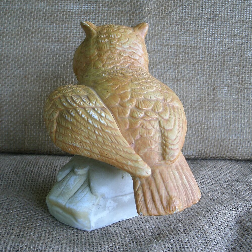 Vintage Homco Owl on Log Porcelain Figurine - Picture 4 of 16